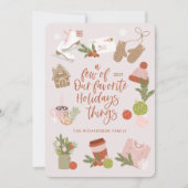 Een paar van onze favoriete kerstdingetjes bleekro feestdagenkaart (Voorkant)