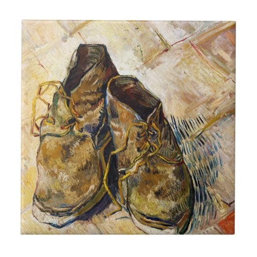 Een Paar van Shoes Vincent van Gogh schilderij Tegeltje (Voorkant)