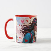 Een paar verliefd op vliegende harten - Coffee Mok (Links)