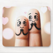 Een paar vingers in liefde muismat (Voorkant)