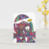 een paar wachten op de bus op een briefkaart (Gele Bloem)