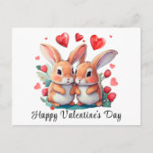 Een paar waterverf konijnen aankondigingskaart (Voorkant)