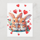 Een paar waterverf konijnen briefkaart (Voorkant)