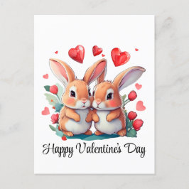 Een paar waterverf konijnen briefkaart