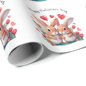 Een paar waterverf konijnen cadeaupapier (Rol Hoek)
