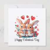 Een paar waterverf konijnen kaart (Voorkant)