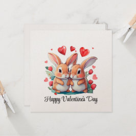 Een paar waterverf konijnen kaart