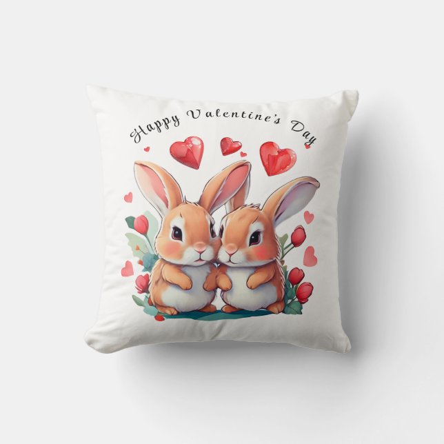 Een paar waterverf konijnen kussen (Voorkant)