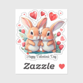 Een paar waterverf konijnen sticker