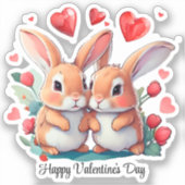 Een paar waterverf konijnen sticker (Voorkant)