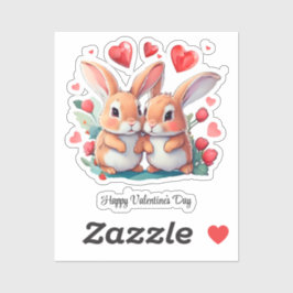 Een paar waterverf konijnen sticker