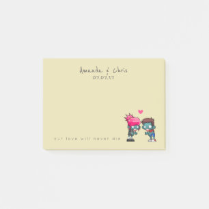 Een paar zombies in Love Wedding Post-it® Notes