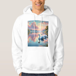 Een paar zwanen glijden op een sereen meer hoodie