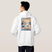 Een paar zwanen glijden op een sereen meer hoodie (Achterkant volledig)