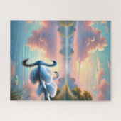 Een paar zwanen glijden op een sereen meer legpuzzel (Horizontaal)