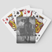 Een paard achter de buik speelkaarten (Achterkant)