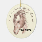 Een paard berijden keramisch ornament (Links)