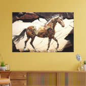 Een paard dat op de Druk van het Canvas van Rocks  (Insitu (Woonkamer))