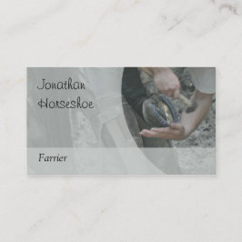 Een paard dat wordt geweerd, grijze versie visitekaartje