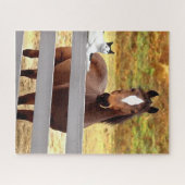 "Een paard en haar kat" Legpuzzel (Horizontaal)
