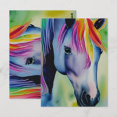Een paard in leuke kleuren briefkaart (Voorkant / Achterkant)