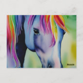Een paard in leuke kleuren briefkaart (Achterkant)