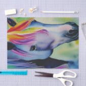 Een paard in leuke kleuren Decoupage Tissuepapier (Craft)