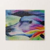 Een paard in leuke kleuren legpuzzel (Horizontaal)