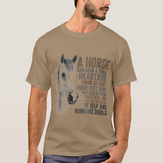 Een paard kan een menselijke hartslag retro horen t-shirt