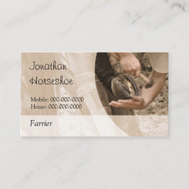 Een paard met een blanco achteruit visitekaartje