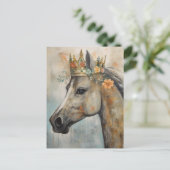 Een Paard met een bloemenkroon Briefkaart (Staand voorkant)