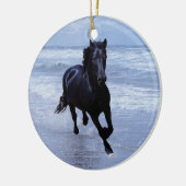 Een paard met vrije kerstboom keramisch ornament (Links)