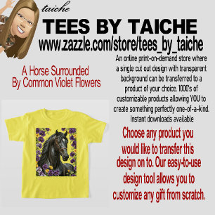 Een paard omringd door gewone viooltjesbloemen t-shirt