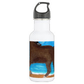 een paard op het strand waterfles (Voorkant)