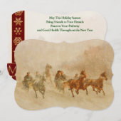 Eén paard Open Sleigh Race  Fancy Knippen Feestdagenkaart (Voorkant / Achterkant)