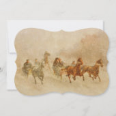 Eén paard Open Sleigh Race  Fancy Knippen Feestdagenkaart (Voorkant)