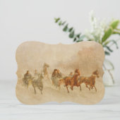 Eén paard Open Sleigh Race  Fancy Knippen Feestdagenkaart (Staand voorkant)