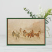 Eén paard Open Sleigh Race  Gepersonaliseerd Feestdagenkaart (Staand voorkant)