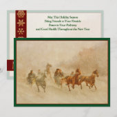 Eén paard Open Sleigh Race  Gepersonaliseerd Feestdagenkaart (Voorkant / Achterkant)