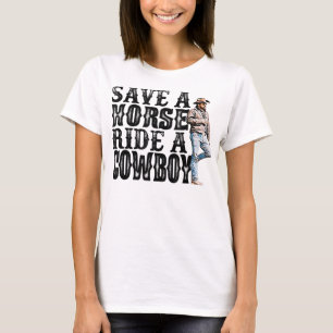 Een paard opslaan in een cowboy T-Shirt Copy Copy