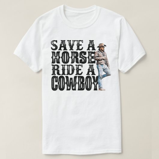 Een paard opslaan in een cowboy T-Shirt Copy Copy (Design voorkant)