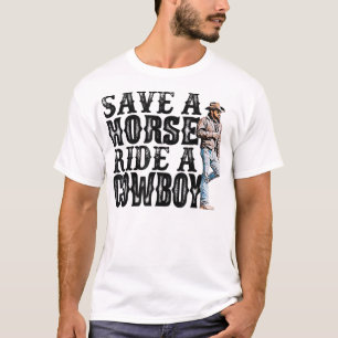 Een paard opslaan in een cowboy T-Shirt Copy Copy