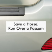 Een paard opslaan, over een getal lopen bumpersticker (Op auto)