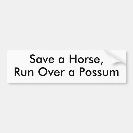 Een paard opslaan, over een getal lopen bumpersticker (Voorkant)