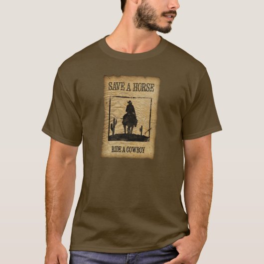 Een paard redden, een cowboy rijden t-shirt (Voorkant)