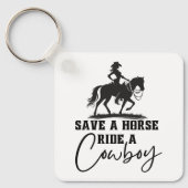 Een paard redden met een cowboy sleutelhanger (Voorkant)