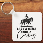 Een paard redden met een cowboy sleutelhanger (Voorkant)