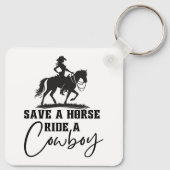 Een paard redden met een cowboy sleutelhanger (Achterkant)