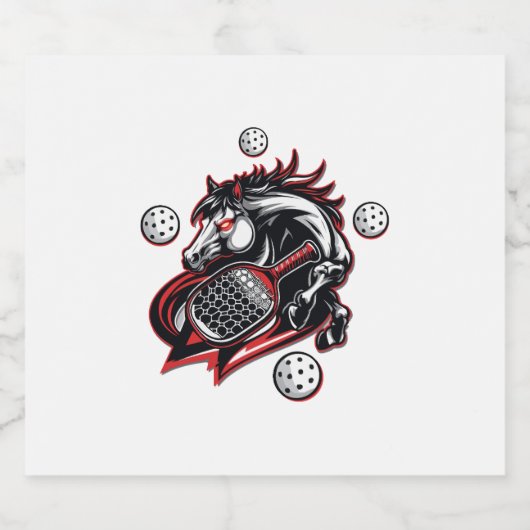 Een paard redden met een cowboy sparkling wijnetiket (Enkel label)