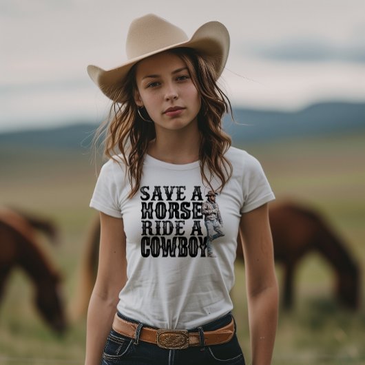 Een paard redden met een cowboy t-shirt